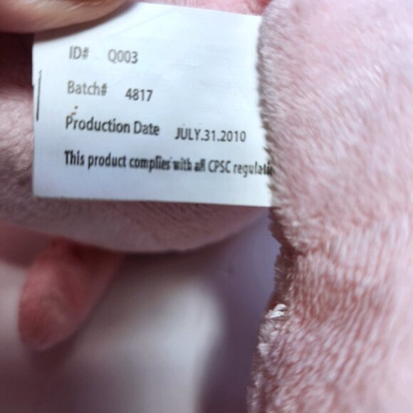 Kelly Toy Plush Pig Pink with White belly Hearts on the Feet 12 1/2" with Tags - Picture 9 of 9